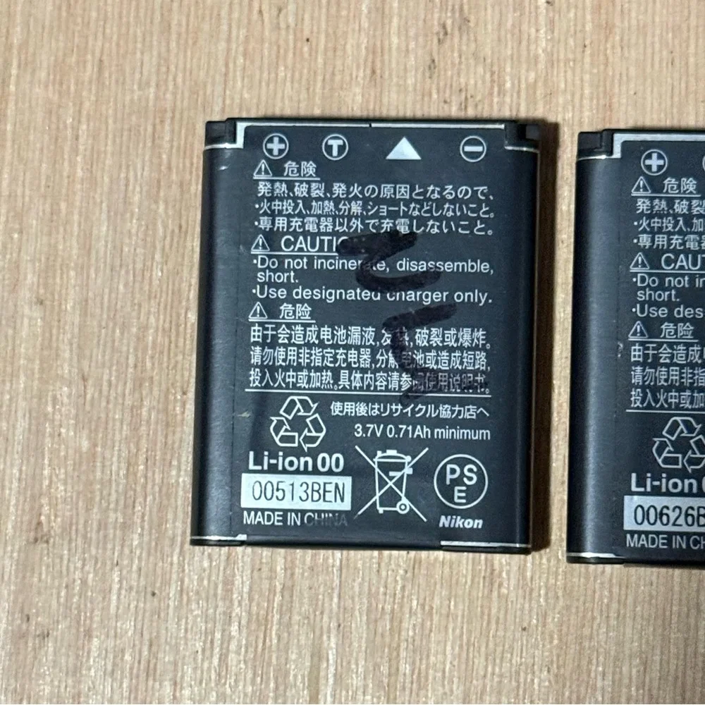 2-Nikon OEM EN-EL10 740mAh 2.8Wh Li-ion Battery Used Tested Good w/Charge Read!